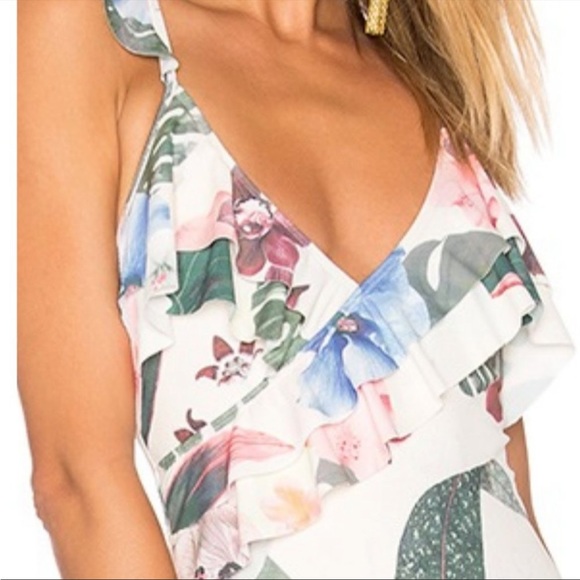 Lovers and friends floral ruffle one piece bathing suit size small - Picture 3 of 12